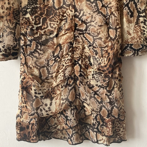 ba&sh Rackel Ruched Snake-Print Georgette Mini Dress XS - Picture 8 of 16